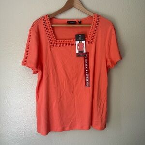 ❇️Rafaella Coral Square Neck Tee NWT! 2 for $22❇️